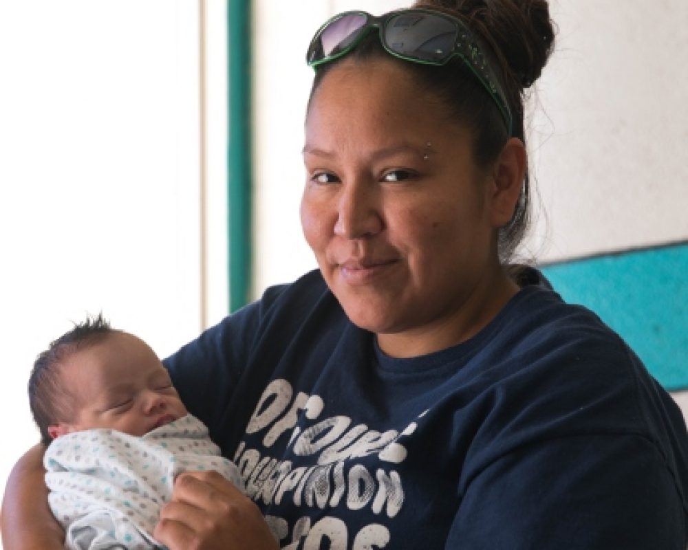 Andrea Antelope and son, participants in a home visiting program designed for Native American families