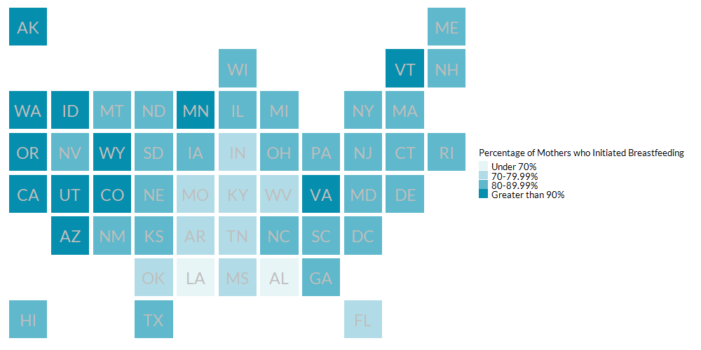 Breastfeeding by State, 2017