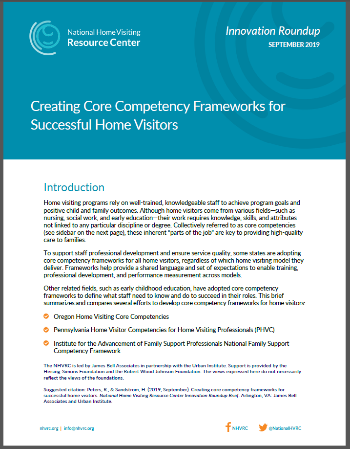 Cover of Creating Core Competency Frameworks innovation roundup brief