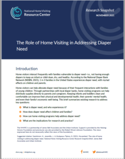 Cover of Role of Home Visiting in Addressing Diaper Need research snapshot brief