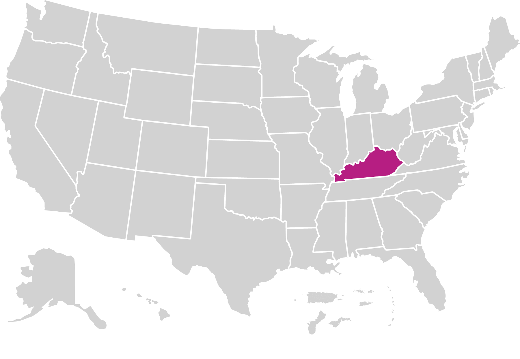 US map with Health Access Nurturing Development Services service area highlighted