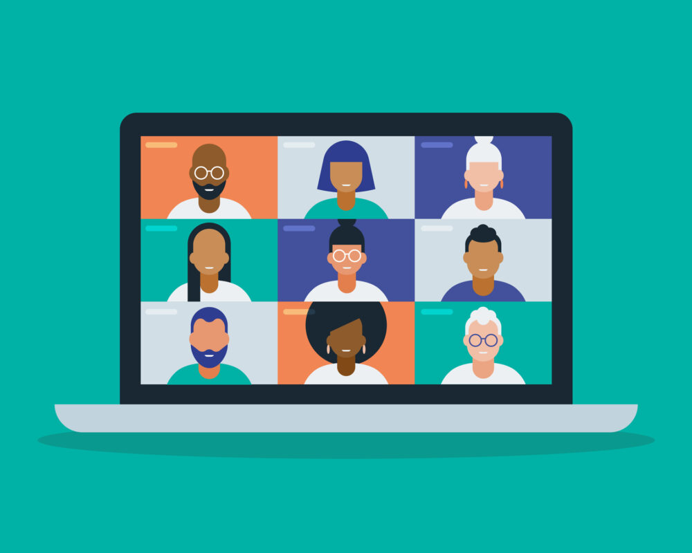 Animation of diverse participants joining a virtual meeting