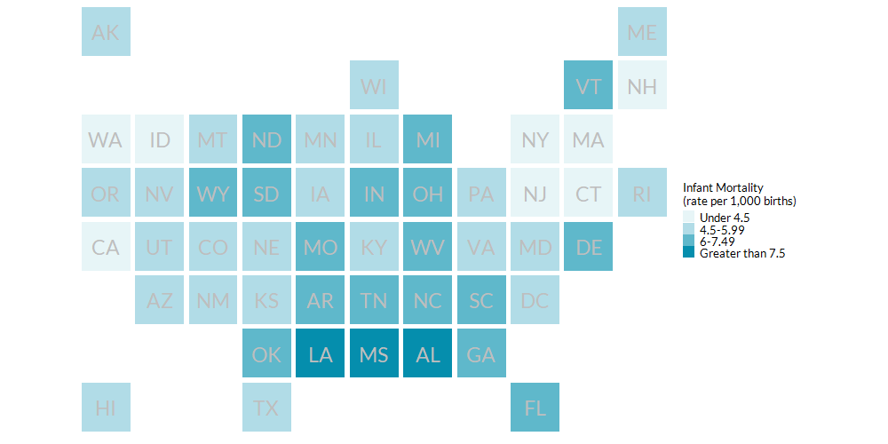 Infant Mortality by State (per 1,000), 2018