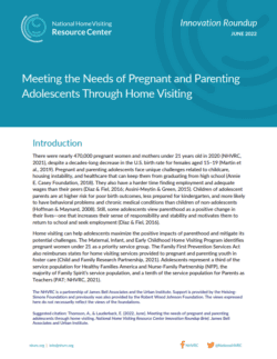 Cover of Meeting the Needs of Pregnant and Parenting Adolescents Through Home Visiting