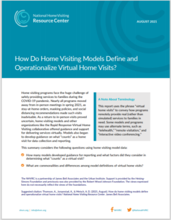 Cover of How Do Home Visiting Models Define and Operationalize Virtual Home Visits summary