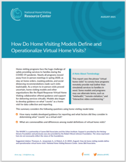 Cover of How Define Virtual Home Visit summary document