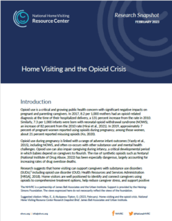 Cover of Home Visiting and the Opioid Crisis brief