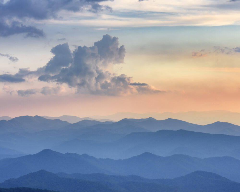 Sky above the Great Smoky Mountains, site of the Eastern Band of Cherokee Indians Nurse-Family Partnership program