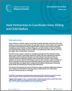 Cover of State Partnerships to Coordinate Home Visiting and Child Welfare